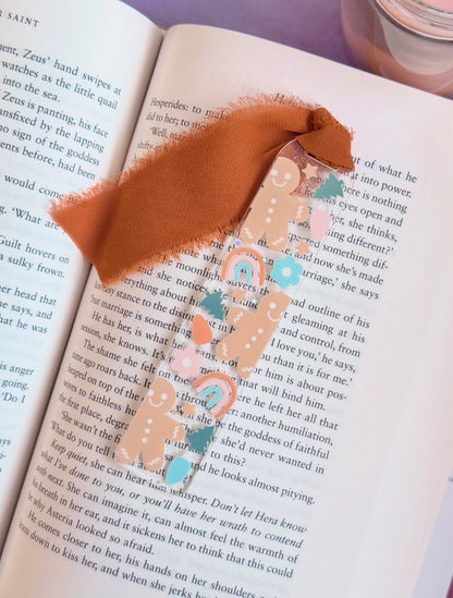 Gingerbread Glitter Acrylic Bookmark