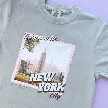 Take Me to New York City T-shirt (Bay Light Green)