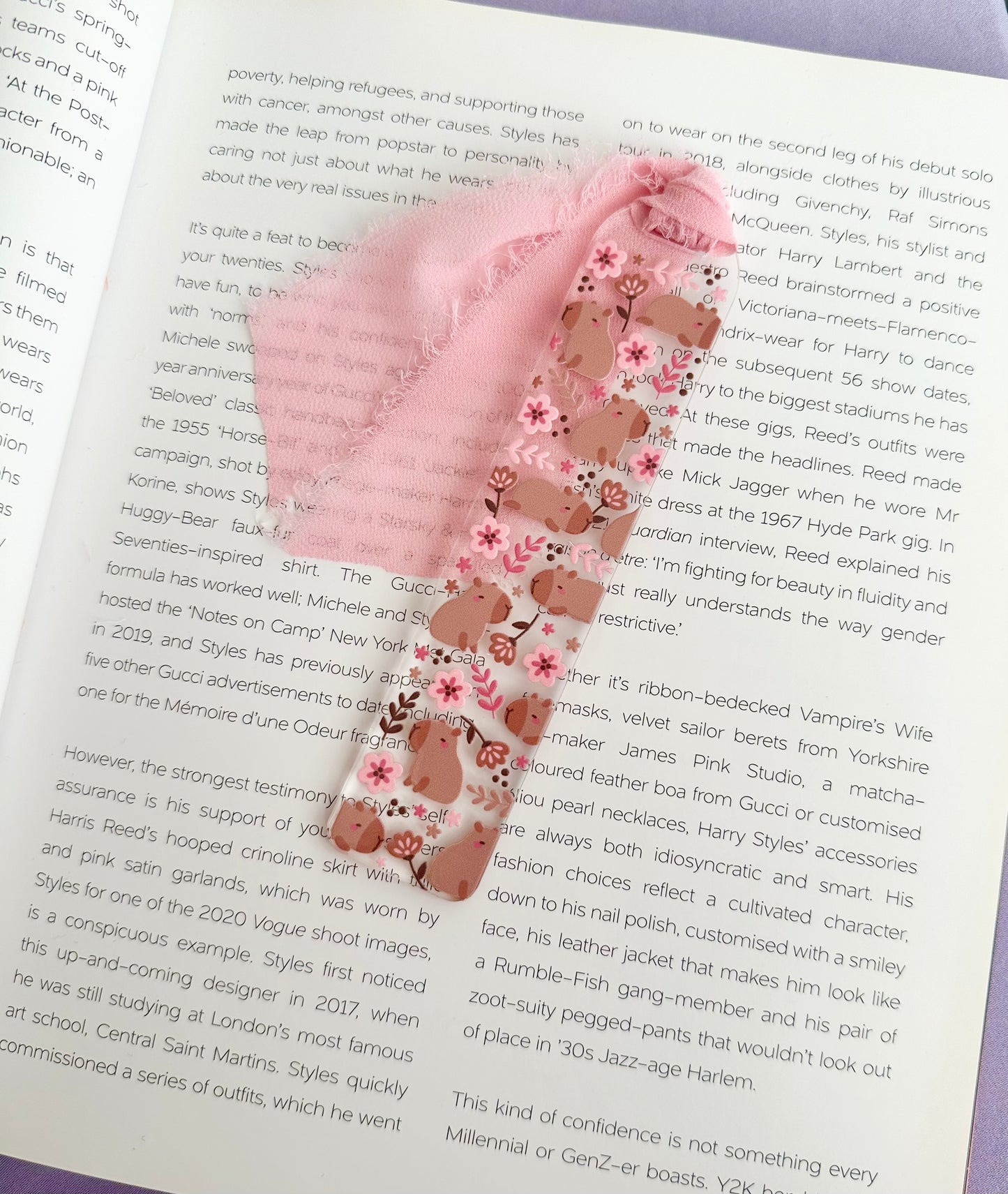 Capybara & Flowers Acrylic Bookmark