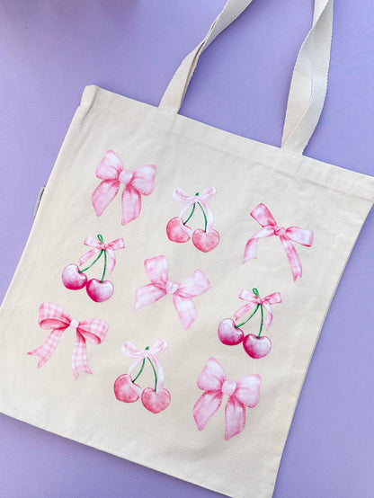 Cherries & Bows Tote Bag