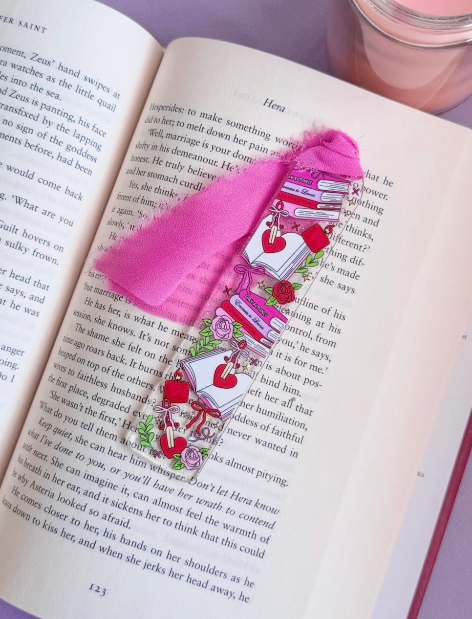 Dark Romance Glitter Acrylic Bookmark
