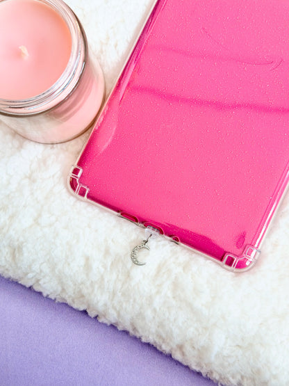 Silver Rhinestone Moon e-Reader Charm