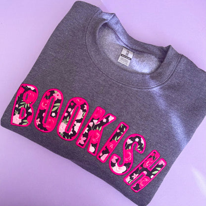 Bookish Applique Crewneck Sweater