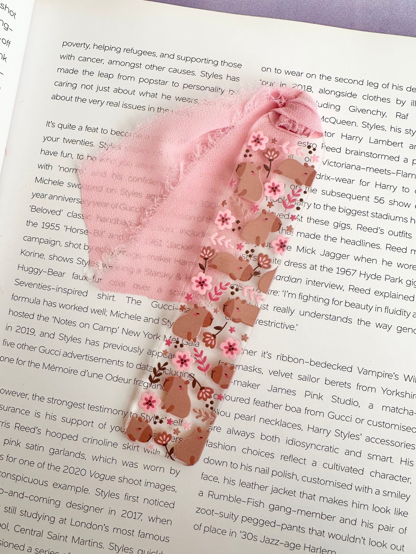 Capybara & Flowers Acrylic Bookmark