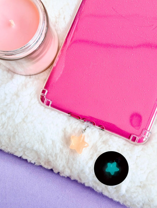 Glow in the Dark Orange Star e-Reader Charm