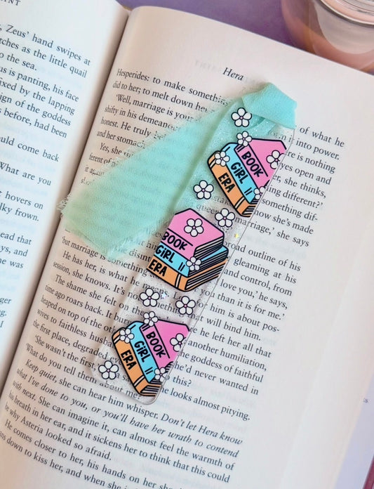 Book Girl Era Glitter Acrylic Bookmark