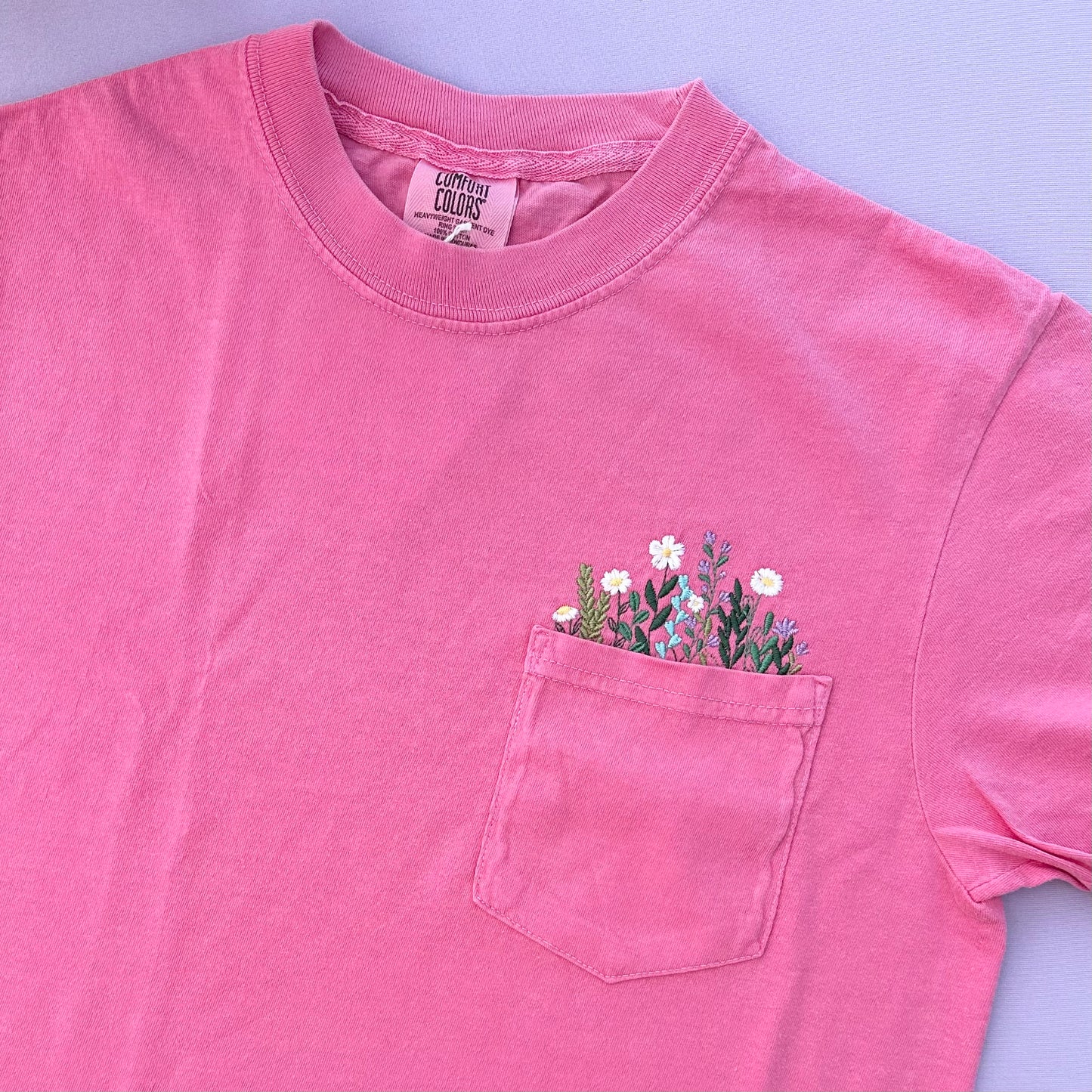 Flower Garden Pocket T-shirt (Crunchberry Pink)