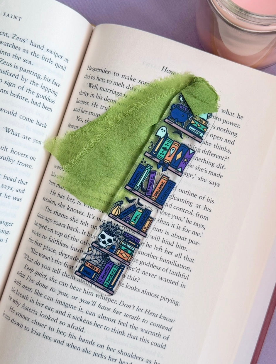 Halloween Bookshelf Acrylic Bookmark