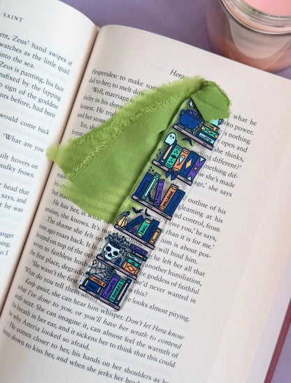 Halloween Bookshelf Acrylic Bookmark