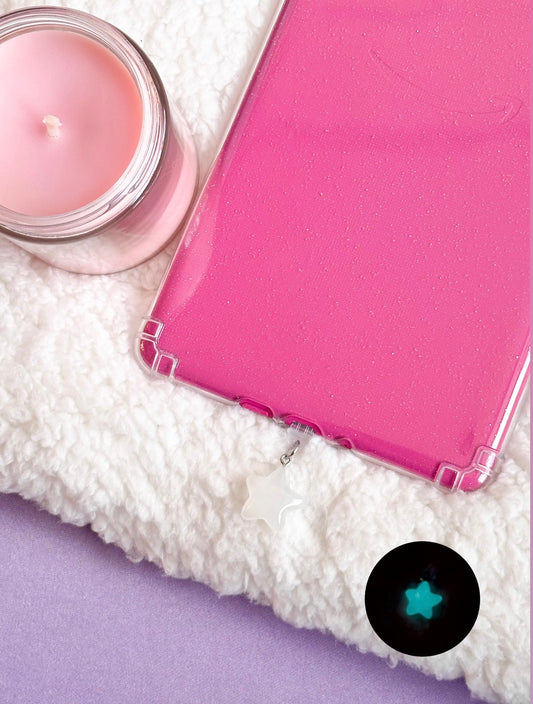 Glow in the Dark White Star e-Reader Charm