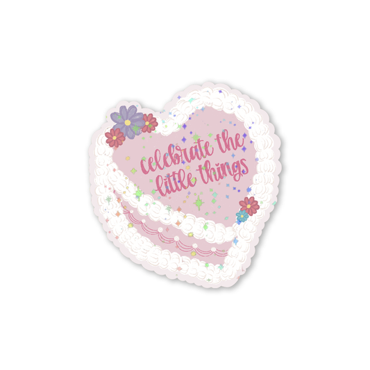 Glitter 'Celebrate the Little Things' Cake Sticker