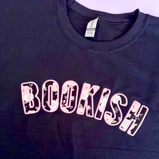 Bookish Applique Crewneck Sweater