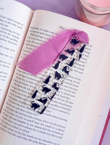 Black Cats Glitter Acrylic Bookmark