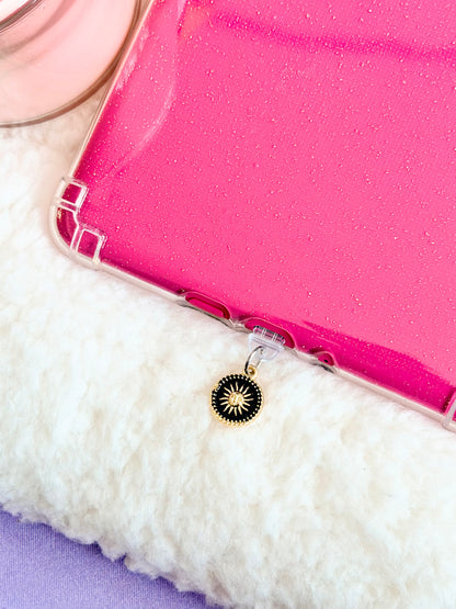 Black & Gold Sun e-Reader Charm