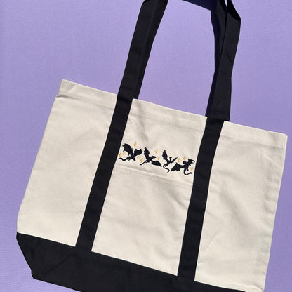 Dragons Embroidered Tote Bag