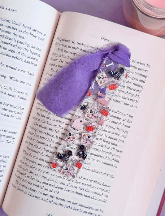 Halloween Dogs Glitter Acrylic Bookmark