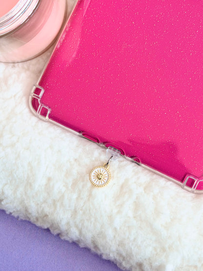 White & Gold Sun e-Reader Charm
