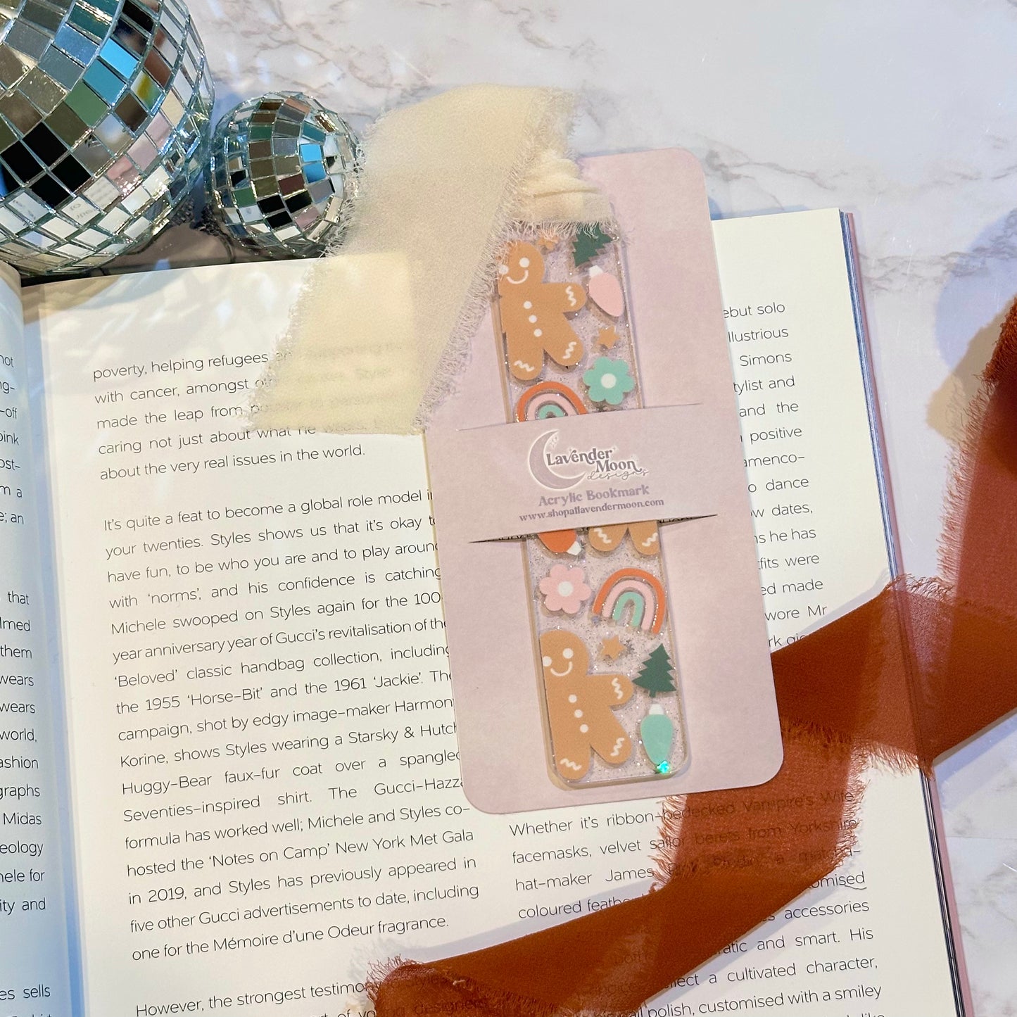 Gingerbread Acrylic Bookmark (Cream)