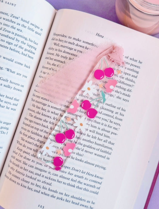 Cherries & Flowers Acrylic Bookmark