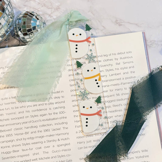 Snowmen Acrylic Bookmark (Mint)