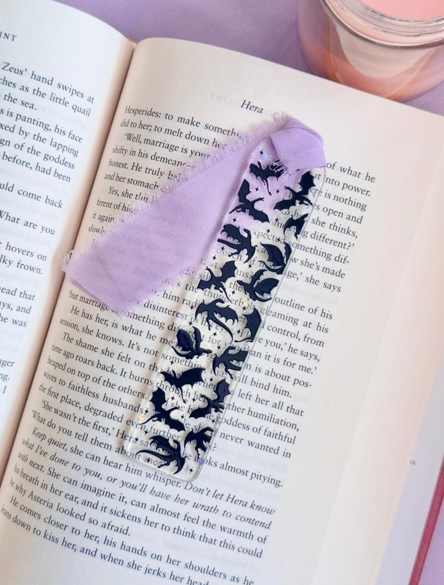 Dragons Glitter Acrylic Bookmark