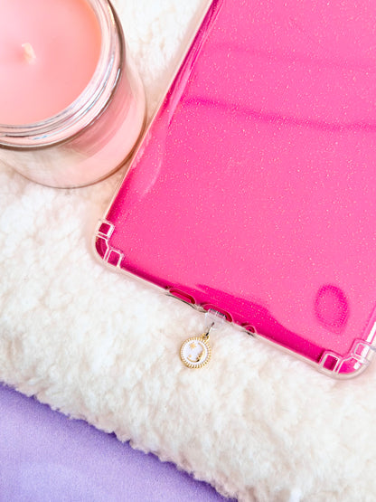 White & Gold Moon e-Reader Charm