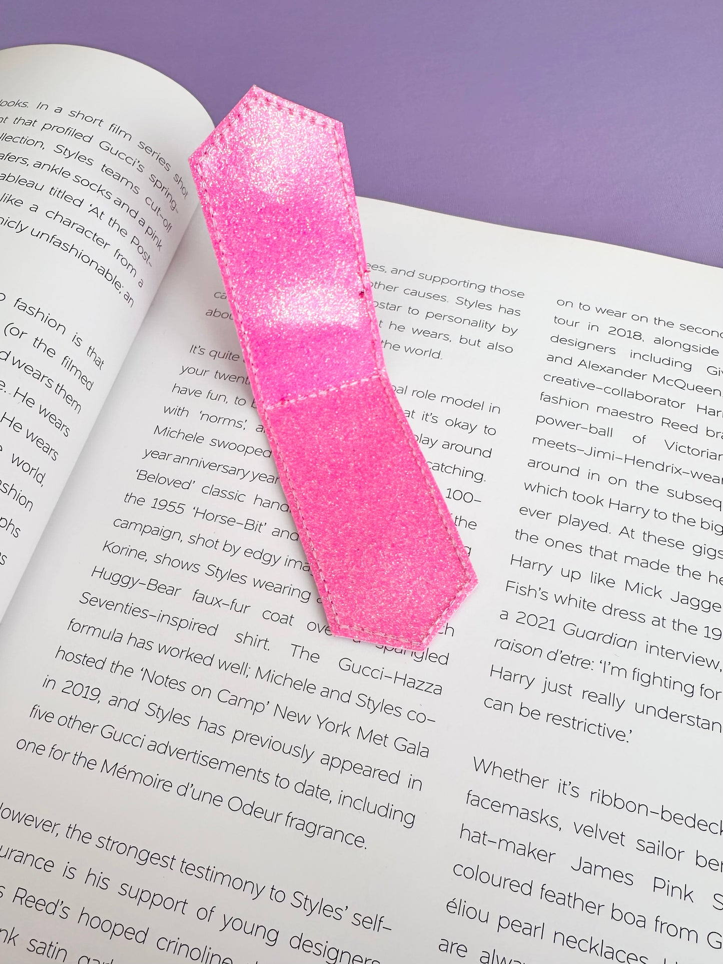 Hot Pink Glitter Magnetic Bookmark