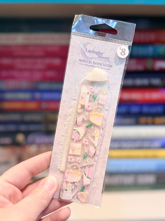 Lavender Picnic Glitter Acrylic Bookmark