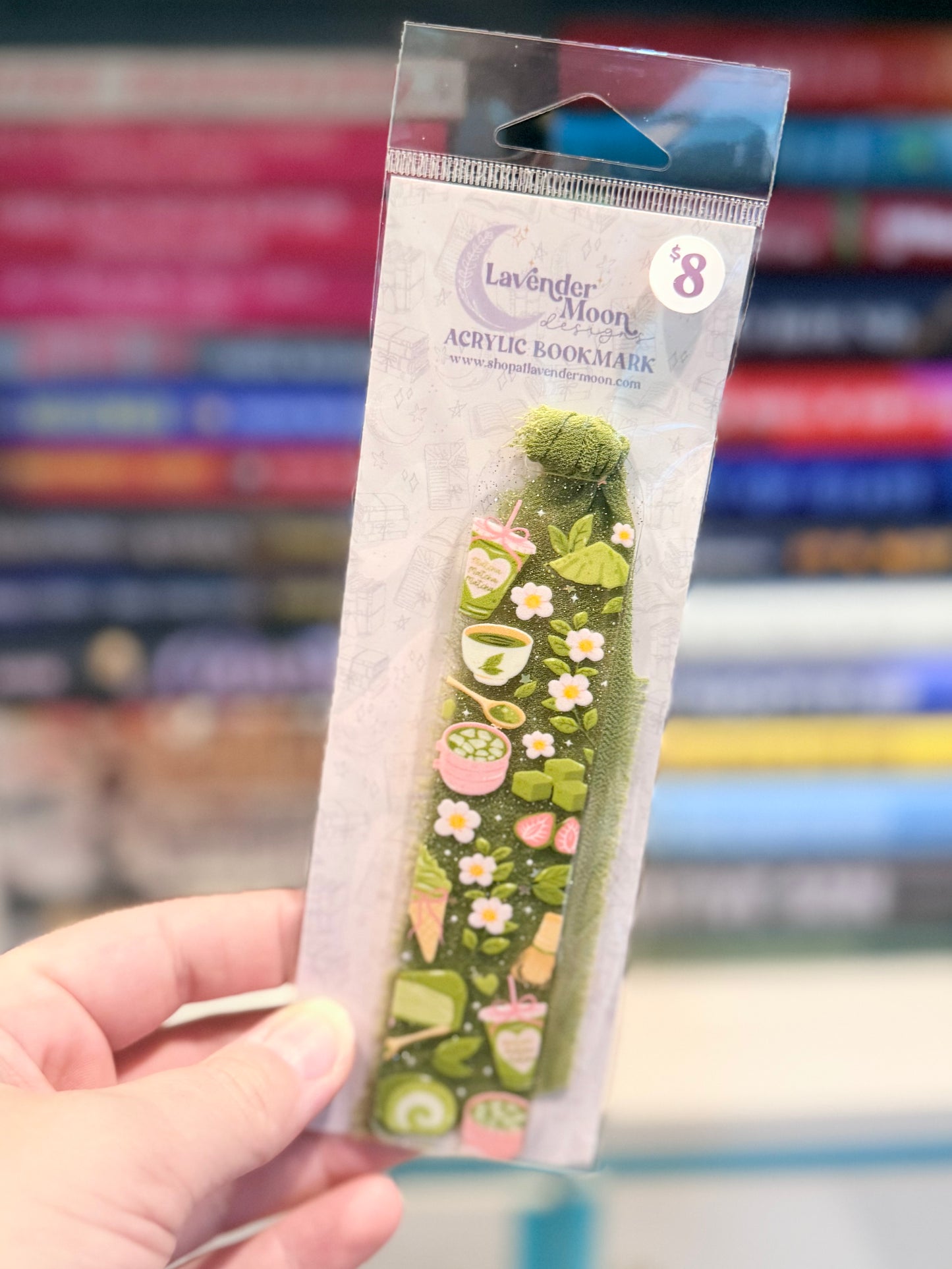 Matcha Lover Glitter Acrylic Bookmark