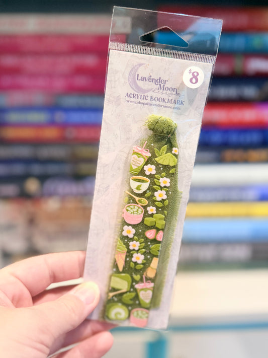 Matcha Lover Glitter Acrylic Bookmark