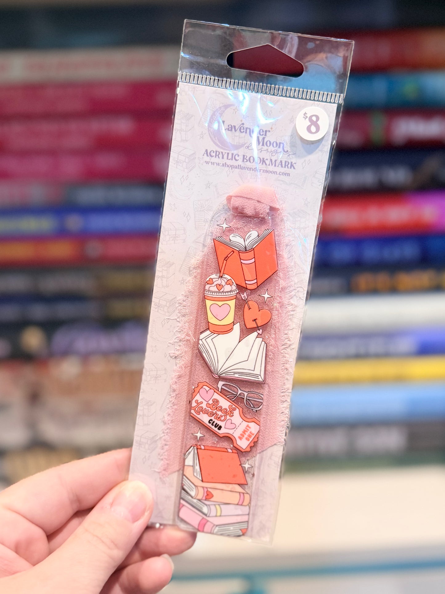 Book Lovers Club Glitter Acrylic Bookmark