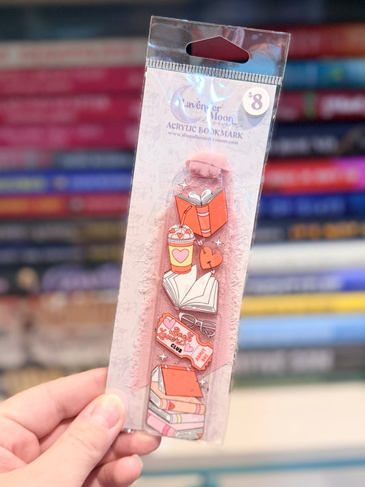 Book Lovers Club Glitter Acrylic Bookmark