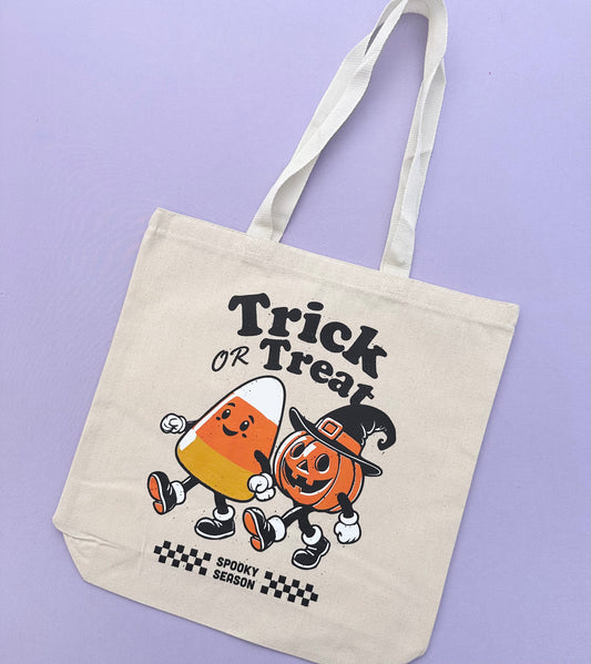 Vintage Candy Corn and Pumpkin Tote Bag