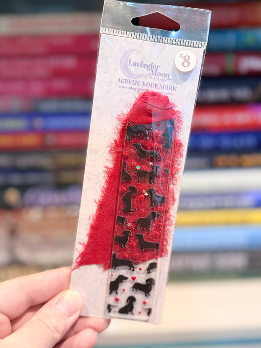 Dachshund Love Glitter Acrylic Bookmark