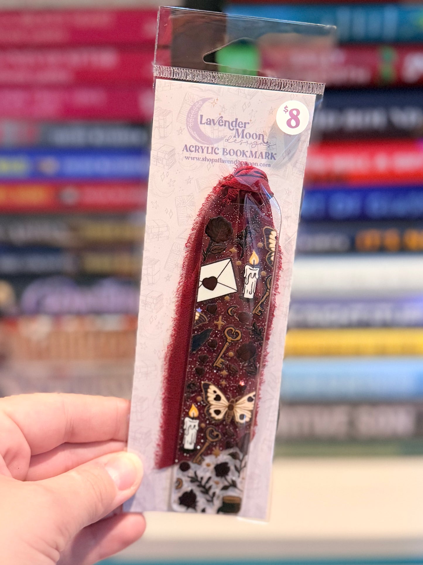 Gothic Garden Glitter Acrylic Bookmark