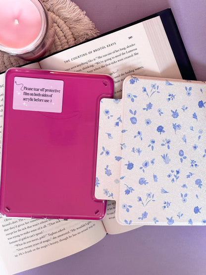 Blue Flower Garden Kindle Case (7" - 12th Gen. Kindle & Colorsoft)
