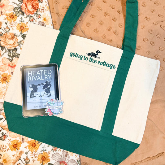 Going to the Cottage Embroidered Tote Bag