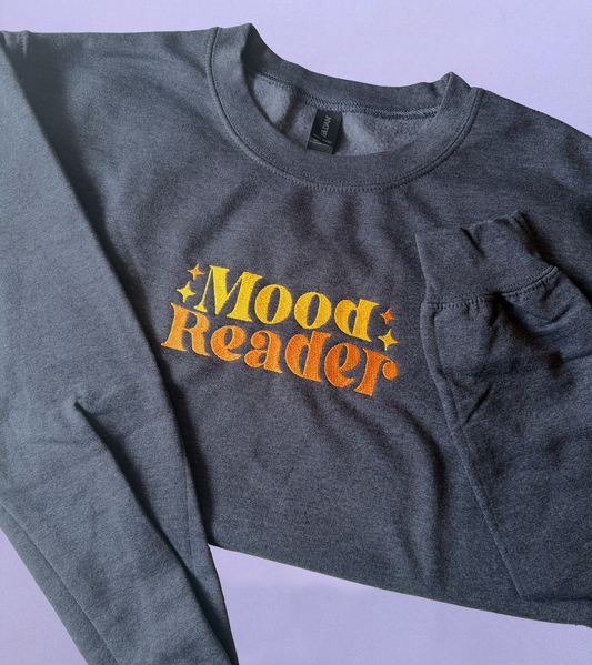 Dark Heather Mood Reader Crewneck