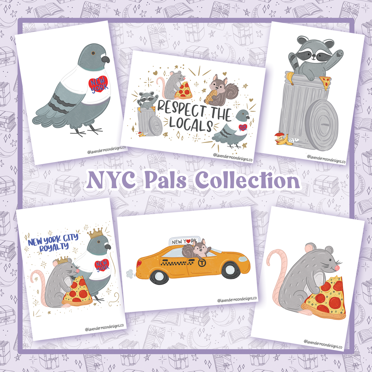 NYC Pals Collection Mini Art Prints - Set of 6