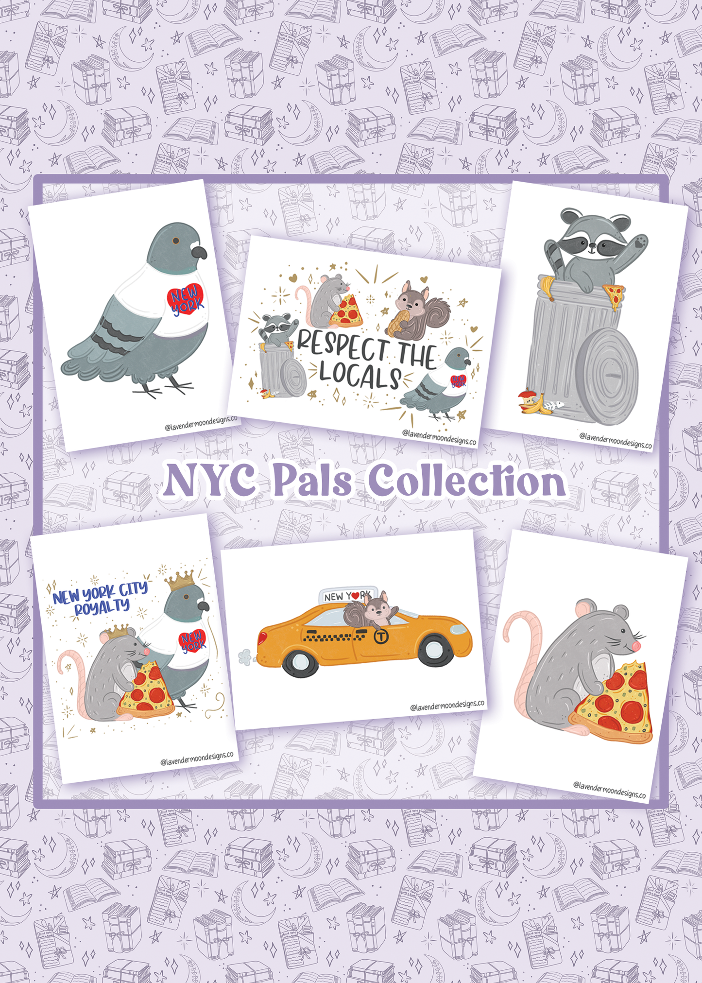 NYC Pals Collection Mini Art Prints - Set of 6