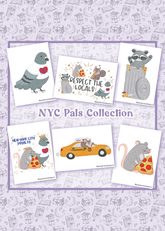 NYC Pals Collection Mini Art Prints - Set of 6