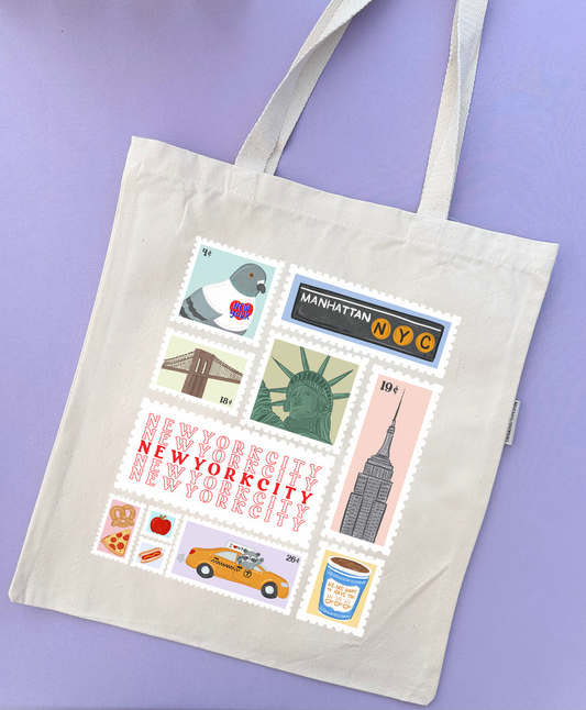 New York City Stamps Tote Bag