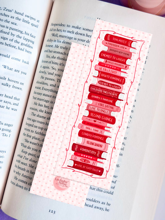 Romance Tropes Paper Bookmark