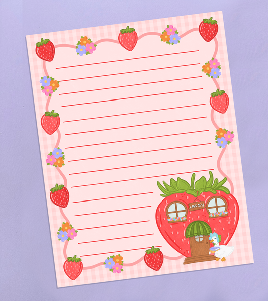 Strawberry Library Notepad